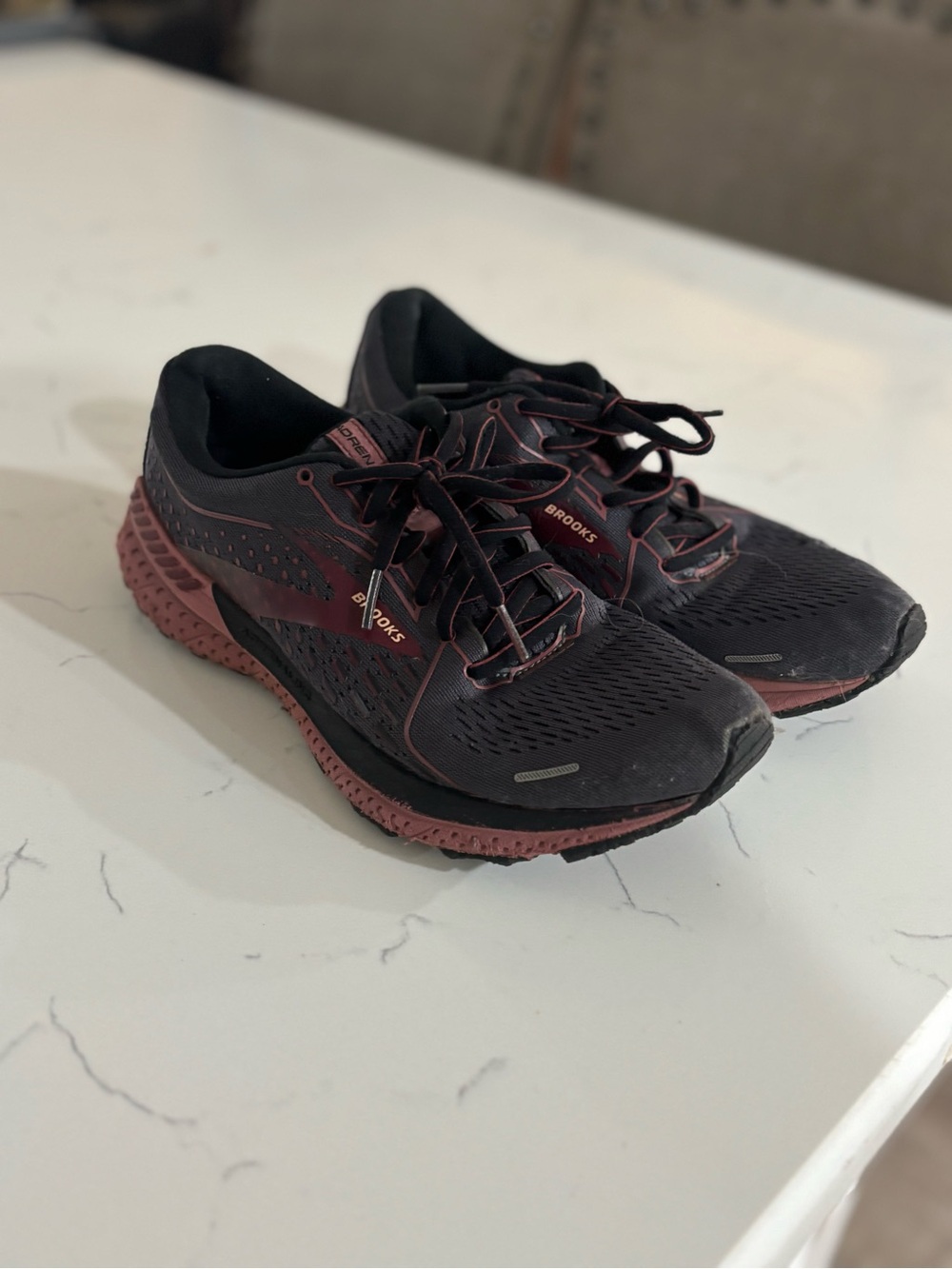 Brooks Women's Black with Burgundy Accent Running Shoes